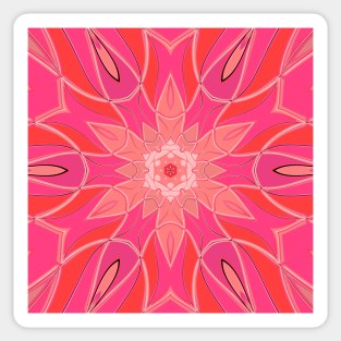 Cartoon Mandala Flower Pink Sticker